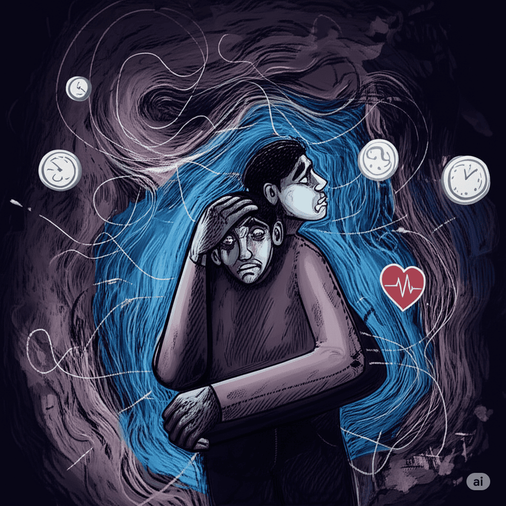 Ilustración conceptual de ansiedad