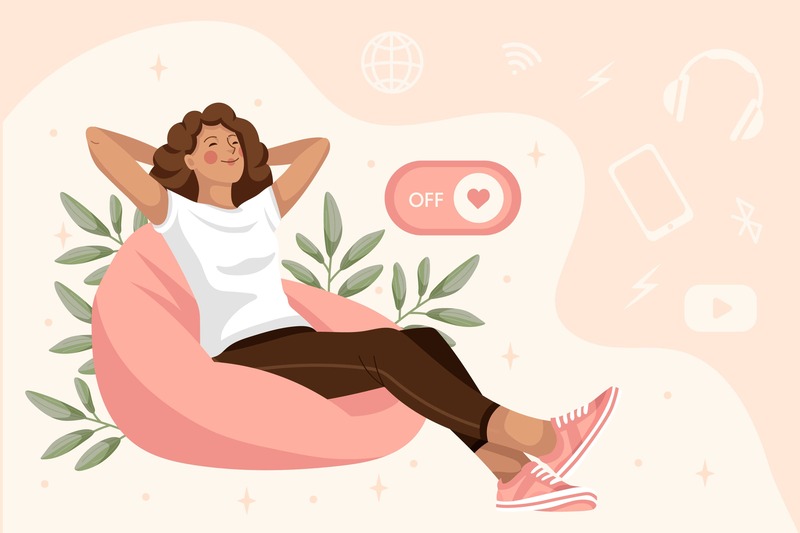 Ilustración sobre poner límites y autocuidado